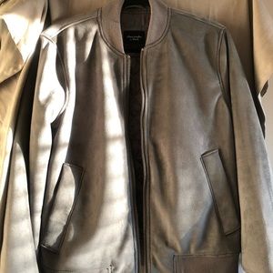 Abercrombie and Fitch Grey Suede Bomber Jacket